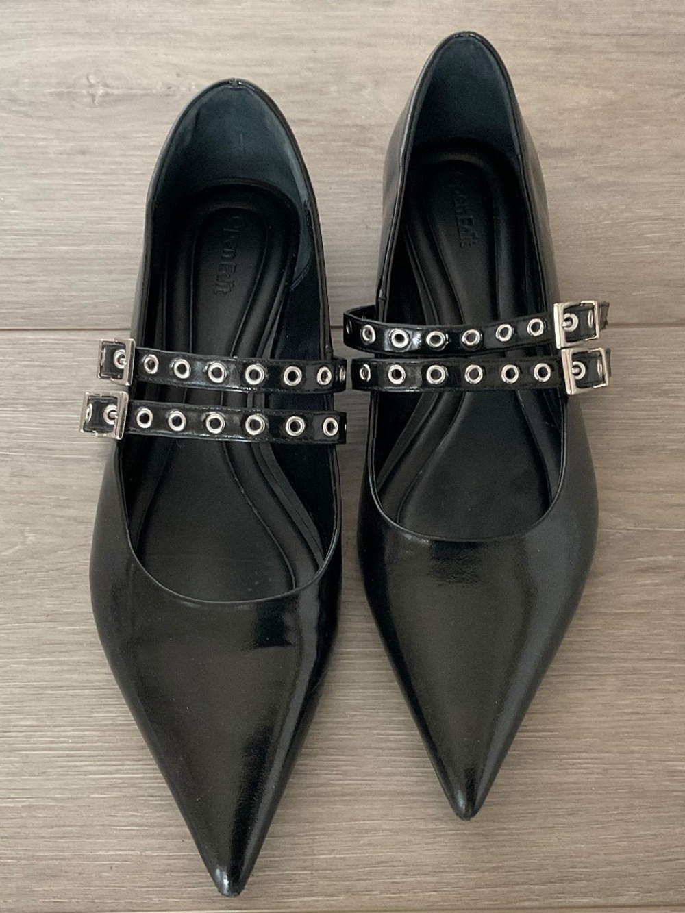 OPEN EDIT Oriana Pointed Toe Mary Jane Flat in Black Size 9.5